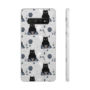 Black Cat OUIJA Board Flexi Clear Cases. Halloween Witchy Spooky Cell Phone Case. Clear Phone Case. Iphone Android